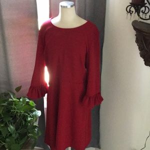 Red flowy dress